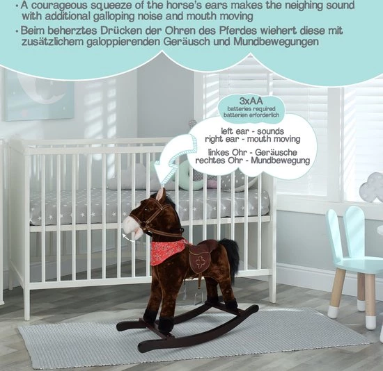 Infantastic GoodVibes - Hobbelpaard Voor Kinderen - Schommelpaard - Stevige Constructie - Knuffelzacht Met Geluidseffecten - Andalusiër Donkerbruin 9 Infantastic GoodVibes - Hobbelpaard Voor Kinderen - Schommelpaard - Stevige Constructie - Knuffelzacht Met Geluidseffecten - Andalusiër Donkerbruin - Afbeelding 9