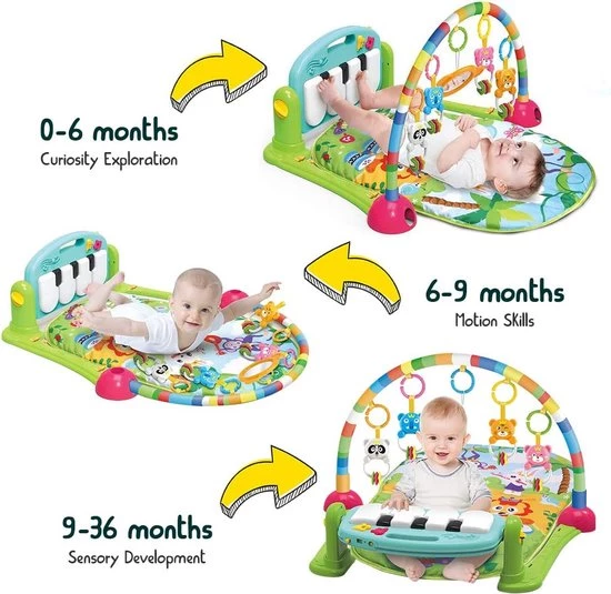 Babygym, Baby Cadeau - Jongen & Meisje, Dierenvriendjes Speelmat, Interactief Speelgoed – Multikleuren 3 Babygym, Baby Cadeau - Jongen & Meisje, Dierenvriendjes Speelmat, Interactief Speelgoed – Multikleuren - Afbeelding 3