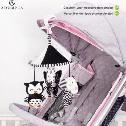 AdomniaGoods - Baby Mobiel - Baby Spiraal - Baby Speelgoed - Box Speelgoed - Babygym - Maxi Cosi Speeltje - Zwart/wit -babygyms Winkel 550x538 2