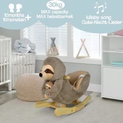 Infantastic Hobbelpaard - Hobbeldier - Schommelpaard - Vanaf 10 Maanden - Met Geluid - 61 X 32 X 52 Cm - Pluche - Bruin -babygyms Winkel 550x540 10