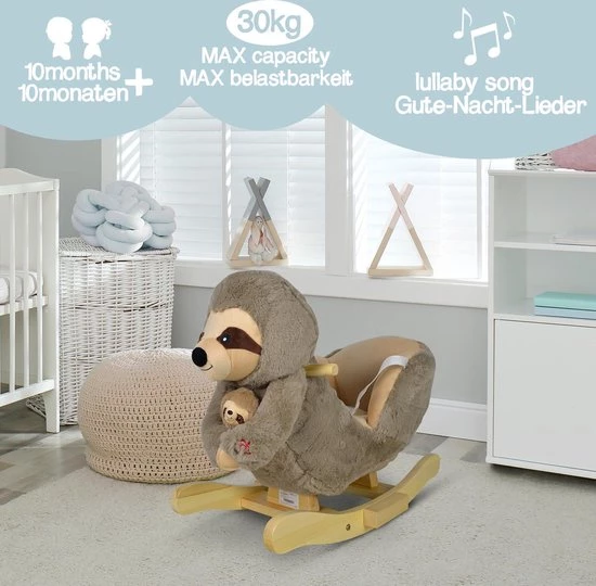 Infantastic- Hobbeldier -schommel Luiaard, Hobbelluiaard, Muziekfunctie 5 Infantastic- Hobbeldier -schommel Luiaard, Hobbelluiaard, Muziekfunctie - Afbeelding 5