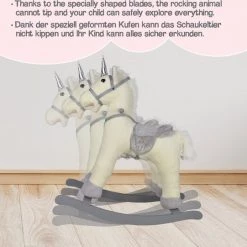 Infantastic GoodVibes - Hobbelpaard Voor Kinderen - Schommelpaard Silver Unicorn - Stevige Constructie - Knuffelzacht Met Geluidseffecten - Zilveren Eenhoorn -babygyms Winkel 550x541 16