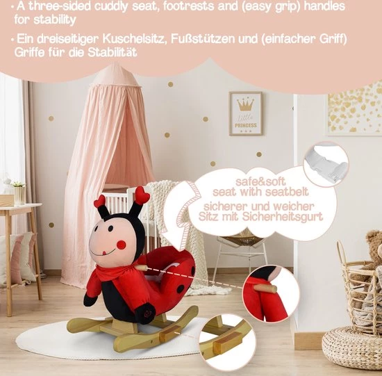 Infantastic GoodVibes - Hobbelpaard Voor Baby En Kind - Schommel Lieveheersbeest - Stevige Constructie - Knuffelzacht Met Geluidseffecten - Rood/Zwart Lieveheersbeestje 5 Infantastic GoodVibes - Hobbelpaard Voor Baby En Kind - Schommel Lieveheersbeest - Stevige Constructie - Knuffelzacht Met Geluidseffecten - Rood/Zwart Lieveheersbeestje - Afbeelding 5
