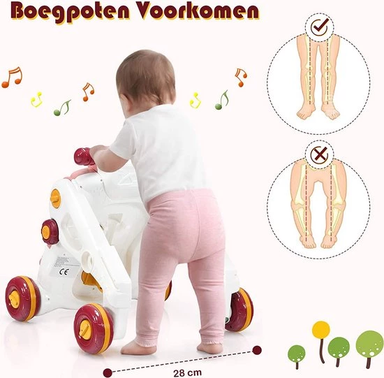 FURNIBELLA - 3-in-1 Baby Zit-naar-Stand Loper, Kinderen Activiteitencentrum, Peuter Wandelwagen, Autorijden, Interactieve Loper, Activiteit Leren Loper Voor Jongen / Meisje, Vroege Ontwikkeling Speelgoed Voor Baby's Op 6-36 Maanden (Roze) 5 FURNIBELLA - 3-in-1 Baby Zit-naar-Stand Loper, Kinderen Activiteitencentrum, Peuter Wandelwagen, Autorijden, Interactieve Loper, Activiteit Leren Loper Voor Jongen / Meisje, Vroege Ontwikkeling Speelgoed Voor Baby's Op 6-36 Maanden (Roze) - Afbeelding 5