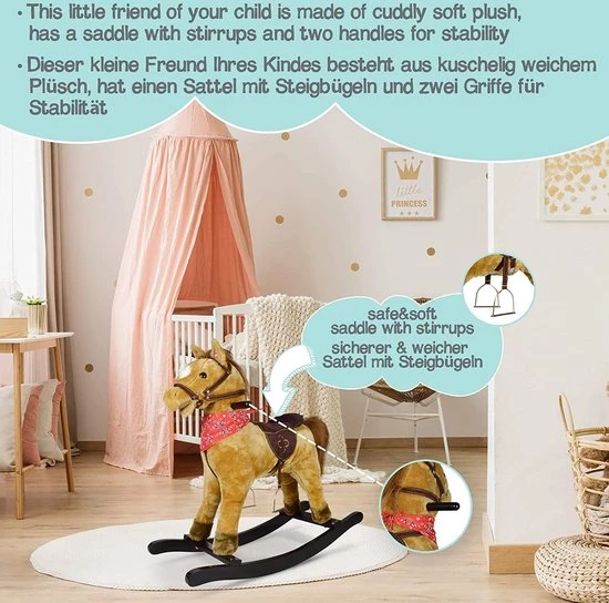 Trend24 Hobbelpaard - Schommelpaard - Hobbeldier - 74 X 30 X 64 Cm - Hout - Max 50KG 7 Trend24 Hobbelpaard - Schommelpaard - Hobbeldier - 74 X 30 X 64 Cm - Hout - Max 50KG - Afbeelding 7