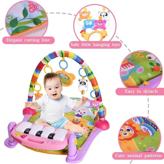 Babygym, Baby Cadeau - Jongen & Meisje, Dierenvriendjes Speelmat, Interactief Speelgoed – Multikleuren 2 Babygym, Baby Cadeau - Jongen & Meisje, Dierenvriendjes Speelmat, Interactief Speelgoed – Multikleuren - Afbeelding 2