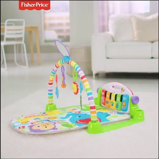 Fisher-Price Trappel En Speel-Piano - Speelmat Met Piano En 5 Speeltjes - Blauw 2 Fisher-Price Trappel En Speel-Piano - Speelmat Met Piano En 5 Speeltjes - Blauw - Afbeelding 2
