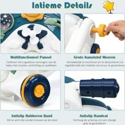 FURNIBELLA - 3-in-1 Baby Zit-naar-Stand Loper, Kinderen Activiteitencentrum, Peuter Wandelwagen, Autorijden, Interactieve Loper, Activiteit Leren Loper Voor Jongen / Meisje, Vroege Ontwikkeling Speelgoed Voor Baby's Op 6-36 Maanden (Blauw) -babygyms Winkel 550x549 3