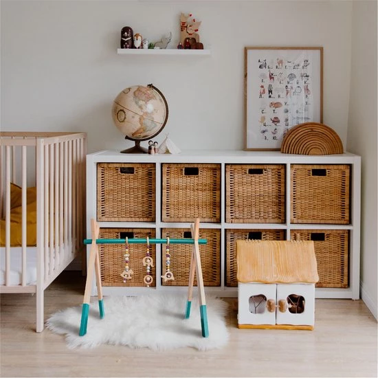 PRETTY PIP® Babygym Houten Baby Speelgoed Vanaf 0 Jaar - Kraamcadeau - Veilig - CE Gecertificeerd - Baby - Houten Speelgoed - Babyshower Cadeau - Beukenhout - Verschillende Kleuren- Zonder Hangers - Blauw Groen 3 PRETTY PIP® Babygym Houten Baby Speelgoed Vanaf 0 Jaar - Kraamcadeau - Veilig - CE Gecertificeerd - Baby - Houten Speelgoed - Babyshower Cadeau - Beukenhout - Verschillende Kleuren- Zonder Hangers - Blauw Groen - Afbeelding 3