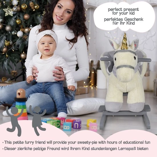 Infantastic GoodVibes - Hobbelpaard Voor Baby En Kind - Schommelpaard Silver Unicorn - Stevige Constructie - Knuffelzacht Met Geluidseffecten - Eenhoorn Grijs 12 Infantastic GoodVibes - Hobbelpaard Voor Baby En Kind - Schommelpaard Silver Unicorn - Stevige Constructie - Knuffelzacht Met Geluidseffecten - Eenhoorn Grijs - Afbeelding 12