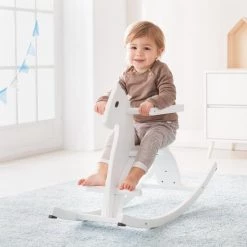 Howa Schommelpaard Van Hout Met Afneembare Steun, Wit Gelakt 55941 -babygyms Winkel 550x550 762