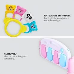 Buxibo 3in1 Babygym - Speelkleed Baby - Muzikale Activity Gym - Inclusief Lengte Indicatie - Roze - 56x81x45 CM -babygyms Winkel 550x550 91