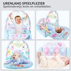 Buxibo 3in1 Babygym - Speelkleed Baby - Muzikale Activity Gym - Inclusief Lengte Indicatie - Roze - 56x81x45 CM -babygyms Winkel 550x550 92