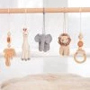 Merkloos Babygym Houten Baby Speelgoed Vanaf 0 Jaar - Kraamcadeau - Veilig - Ce Gecertificeerd - Houten Speelgoed - 5 Hangers - Gehaakt - Babyshower Cadeau - Hout - Verschillende Kleuren - Olifant - Leeuw - Giraffe - Palmboom - Baby Gym - Baby Rek