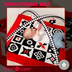 BabySenses For BestCare Contrasterende Educatieve Premium Babymat - Vormen | Rood, Zwart En Wit | 77x77x40cm | + 0m | Montessori Speelgoed | 100% Katoen | Machine Wasbaar | Oeko Tex Standard 100 -babygyms Winkel 550x552 12