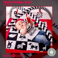 BabySenses For BestCare Contrasterende Educatieve Premium Babymat - Dieren | Rood, Zwart En Wit | 77x77x40cm | + 0m | Montessorispeelgoed | 100% Katoen | Machinewasbaar | Oeko Tex Standard 100 -babygyms Winkel 550x552 21