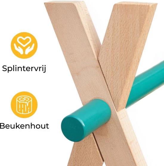 PRETTY PIP® Babygym Houten Baby Speelgoed Vanaf 0 Jaar - Kraamcadeau - Veilig - CE Gecertificeerd - Baby - Houten Speelgoed - Babyshower Cadeau - Beukenhout - Verschillende Kleuren- Zonder Hangers - Blauw Groen 7 PRETTY PIP® Babygym Houten Baby Speelgoed Vanaf 0 Jaar - Kraamcadeau - Veilig - CE Gecertificeerd - Baby - Houten Speelgoed - Babyshower Cadeau - Beukenhout - Verschillende Kleuren- Zonder Hangers - Blauw Groen - Afbeelding 7