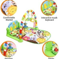 Deluxe HB Babygym - Zinaps Music Activity Mat, Baby Play Mat, Fitness Crawling Mat Met Soft Play Arch And Piano, Speel Boog Met 5 Verwijderbare Speelgoed Van 0 Maanden (groen) (WK 02129) -babygyms Winkel 550x560 2