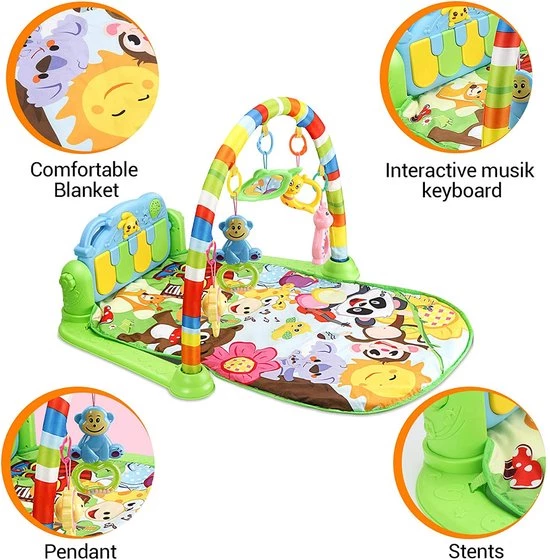Babygym, Baby Cadeau - Jongen & Meisje, Dierenvriendjes Speelmat, Interactief Speelgoed - Multikleuren. 6 Babygym, Baby Cadeau - Jongen & Meisje, Dierenvriendjes Speelmat, Interactief Speelgoed - Multikleuren. - Afbeelding 6