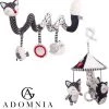 AdomniaGoods - Baby Mobiel - Baby Spiraal - Baby Speelgoed - Box Speelgoed - Babygym - Maxi Cosi Speeltje - Zwart/wit