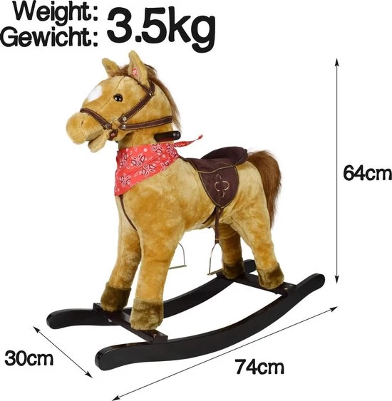 Trend24 Hobbelpaard - Schommelpaard - Hobbeldier - 74 X 30 X 64 Cm - Hout - Max 50KG 6 Trend24 Hobbelpaard - Schommelpaard - Hobbeldier - 74 X 30 X 64 Cm - Hout - Max 50KG - Afbeelding 6