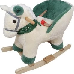 Playwood Pluche Hobbelpaard Schommelpaard Met Geluid Voorzien Van Veiligheidstuigje
