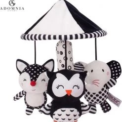 AdomniaGoods - Baby Mobiel - Baby Spiraal - Baby Speelgoed - Box Speelgoed - Babygym - Maxi Cosi Speeltje - Zwart/wit -babygyms Winkel 550x576