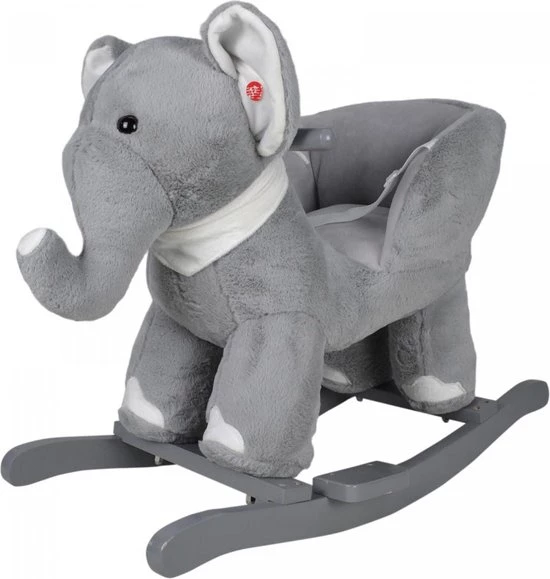 Infantastic GoodVibes - Hobbelpaard Voor Baby En Kind - Schommel Olifant - Stevige Constructie - Knuffelzacht Met Geluidseffecten - Grijs 2 Infantastic GoodVibes - Hobbelpaard Voor Baby En Kind - Schommel Olifant - Stevige Constructie - Knuffelzacht Met Geluidseffecten - Grijs - Afbeelding 2