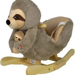 Infantastic Hobbelpaard - Hobbeldier - Schommelpaard - Vanaf 10 Maanden - Met Geluid - 61 X 32 X 52 Cm - Pluche - Bruin