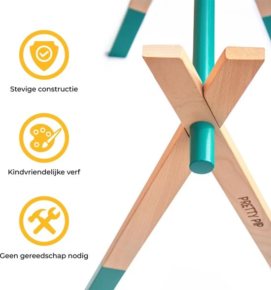 PRETTY PIP® Babygym Houten Baby Speelgoed Vanaf 0 Jaar - Kraamcadeau - Veilig - CE Gecertificeerd - Baby - Houten Speelgoed - Babyshower Cadeau - Beukenhout - Verschillende Kleuren- Zonder Hangers - Blauw Groen 13 PRETTY PIP® Babygym Houten Baby Speelgoed Vanaf 0 Jaar - Kraamcadeau - Veilig - CE Gecertificeerd - Baby - Houten Speelgoed - Babyshower Cadeau - Beukenhout - Verschillende Kleuren- Zonder Hangers - Blauw Groen - Afbeelding 13