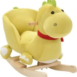 VidaXL Hobbeldier Draak Met Rugleuning 60x32x53 Cm Pluche Limegroen