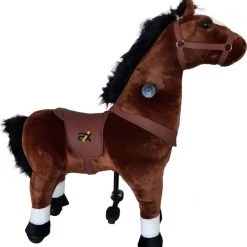 2iX - Rijdend Speelgoed Paard - Bruin - Pluche - Inline Skate Wielen - Hobbelpaard Voor Jongens En Meisjes 4 Tot 9 Jaar -babygyms Winkel 550x601 2