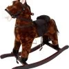 Small Foot Company Small Foot Hobbelpaard Junior 74 X 30 Cm Plunche/staal/hout Bruin