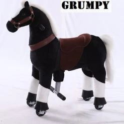 Kids-Horse Rijdend Speelgoed Paard - Grumpy TB-2003S - Zwart