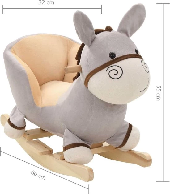 VidaXL Hobbeldier Aap Met Rugleuning 60x32x55 Cm Pluche Grijs 5 VidaXL Hobbeldier Aap Met Rugleuning 60x32x55 Cm Pluche Grijs - Afbeelding 5