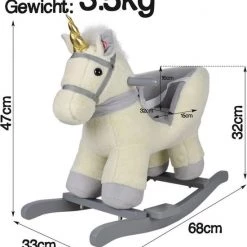 Infantastic-schommeldier, Schommel Eenhoorn, Hobbel Eenhoorn-schommel Paard- Muziekfunctie -babygyms Winkel 550x637 3