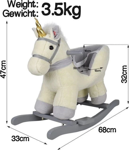 Infantastic GoodVibes - Hobbelpaard Voor Baby En Kind - Schommelpaard Silver Unicorn - Stevige Constructie - Knuffelzacht Met Geluidseffecten - Eenhoorn Grijs 2 Infantastic GoodVibes - Hobbelpaard Voor Baby En Kind - Schommelpaard Silver Unicorn - Stevige Constructie - Knuffelzacht Met Geluidseffecten - Eenhoorn Grijs - Afbeelding 2