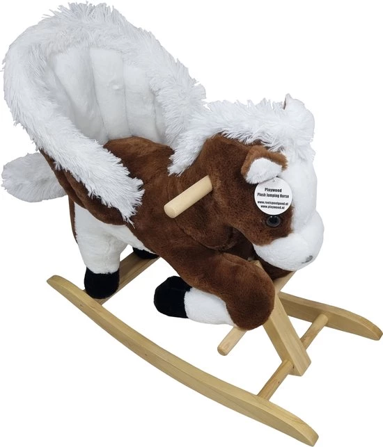 Playwood Pluche Hobbelpaard Steigerend Schommelpaard Met Geluid 2 Playwood Pluche Hobbelpaard Steigerend Schommelpaard Met Geluid - Afbeelding 2
