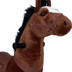 2iX - Rijdend Speelgoed Paard - Bruin - Pluche - Inline Skate Wielen - Hobbelpaard Voor Jongens En Meisjes 4 Tot 9 Jaar -babygyms Winkel 550x669