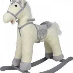 Infantastic GoodVibes - Hobbelpaard Voor Kinderen - Schommelpaard Silver Unicorn - Stevige Constructie - Knuffelzacht Met Geluidseffecten - Zilveren Eenhoorn -babygyms Winkel 550x678