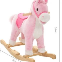 VidaXL Hobbeldier Paard 65x32x58 Cm Pluche Roze 8 VidaXL Hobbeldier Paard 65x32x58 Cm Pluche Roze -babygyms Winkel 550x699