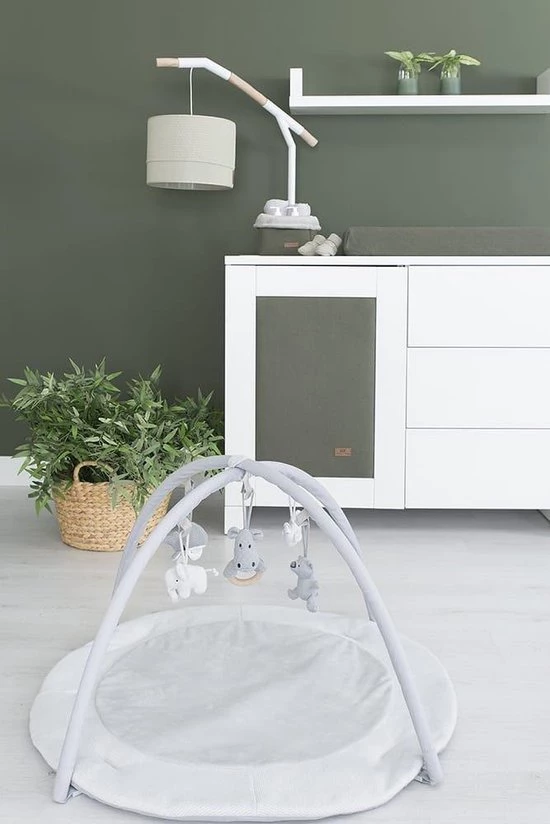 Baby's Only Rond Baby Speelkleed Met Boog - Baby Gym - Playmat - Speelmat - Zilvergrijs/Grijs/Wit - 87 Cm - Gebreide Figuurtjes 2 Baby's Only Rond Baby Speelkleed Met Boog - Baby Gym - Playmat - Speelmat - Zilvergrijs/Grijs/Wit - 87 Cm - Gebreide Figuurtjes - Afbeelding 2