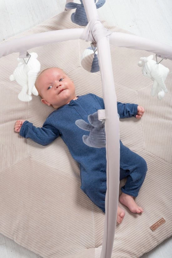 Baby's Only Baby Speelkleed Met Boog - Baby Gym - Playmat - Speelmat Sense - Vintage Blue/Kiezelgrijs/Wit - Zachte Rib Corduroy Stof - 94x83 Cm 4 Baby's Only Baby Speelkleed Met Boog - Baby Gym - Playmat - Speelmat Sense - Vintage Blue/Kiezelgrijs/Wit - Zachte Rib Corduroy Stof - 94x83 Cm - Afbeelding 4