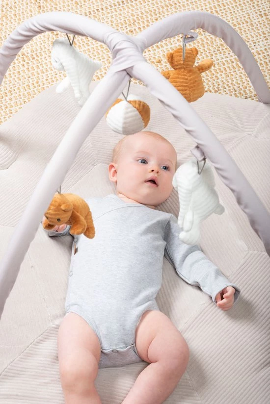 Baby's Only Baby Speelkleed Met Boog - Baby Gym - Playmat - Speelmat Sense - Caramel/Kiezelgrijs/Wit - Zachte Rib Corduroy Stof - 94x83 Cm 7 Baby's Only Baby Speelkleed Met Boog - Baby Gym - Playmat - Speelmat Sense - Caramel/Kiezelgrijs/Wit - Zachte Rib Corduroy Stof - 94x83 Cm - Afbeelding 7