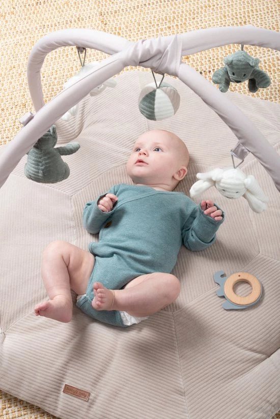 Baby's Only Baby Speelkleed Met Boog - Baby Gym - Playmat - Speelmat Sense - Zeegroen/Kiezelgrijs/Wit - Zachte Rib Corduroy Stof - 94x83 Cm 3 Baby's Only Baby Speelkleed Met Boog - Baby Gym - Playmat - Speelmat Sense - Zeegroen/Kiezelgrijs/Wit - Zachte Rib Corduroy Stof - 94x83 Cm - Afbeelding 3