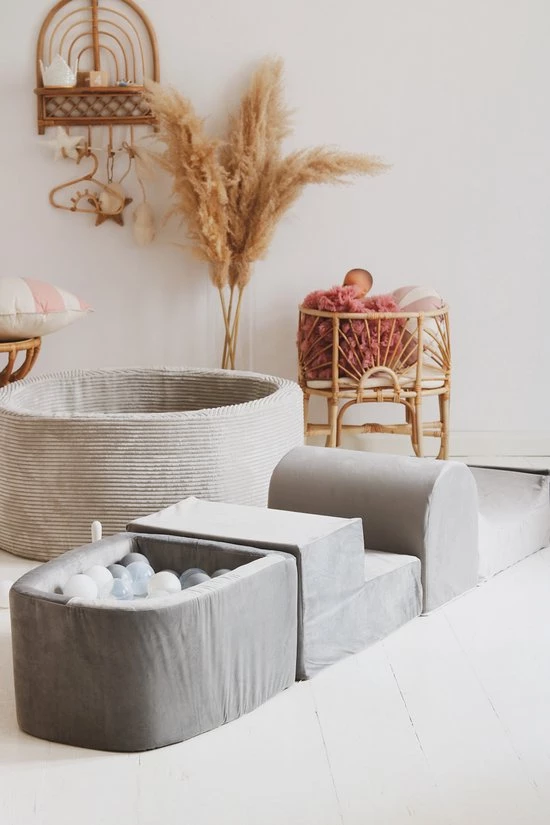 Moje. Speelset Velvet Grey - 5 Elementen Incl Mini Ballenbad En 100 Ballen | Baby Foam Playset 4 Moje. Speelset Velvet Grey - 5 Elementen Incl Mini Ballenbad En 100 Ballen | Baby Foam Playset - Afbeelding 4